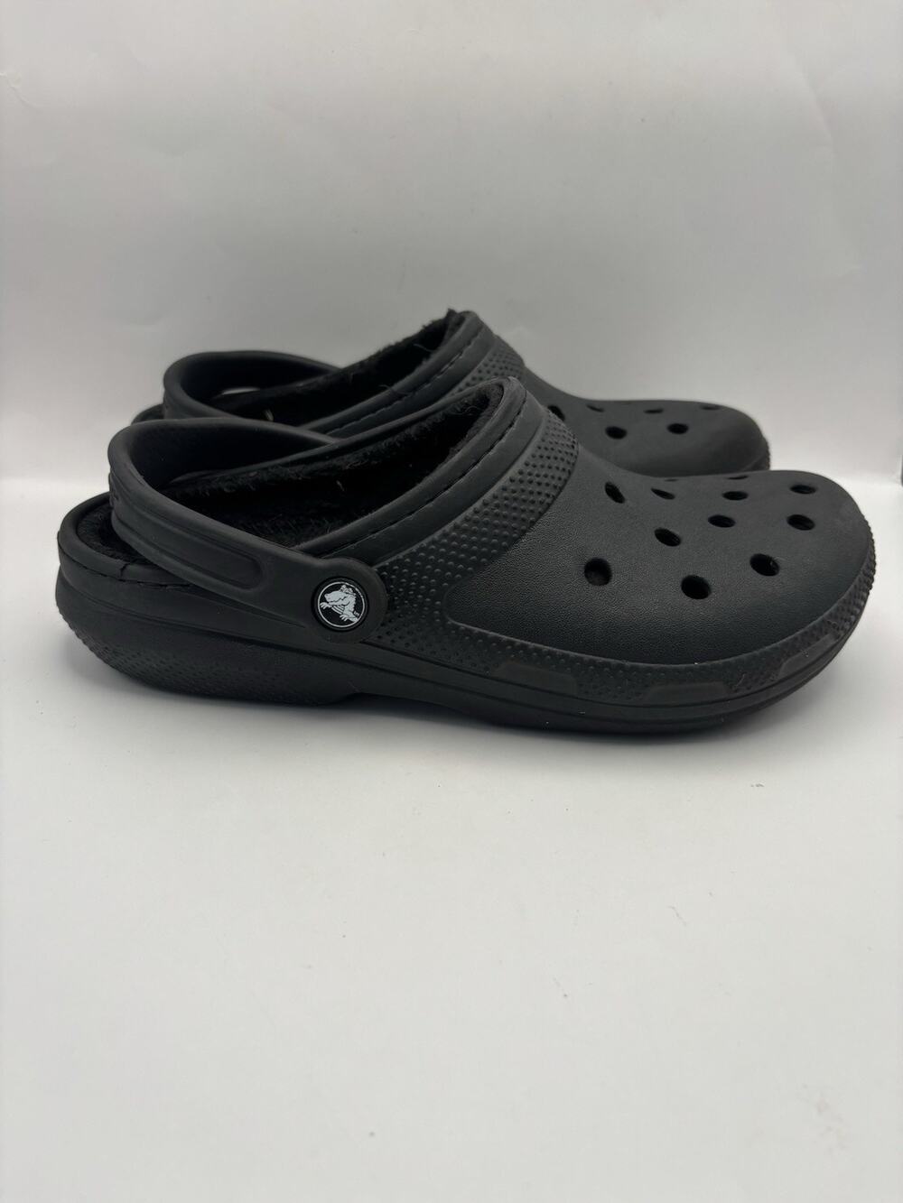Crocs Classic Lined Black Clogs Women Size 9 Men Size 7